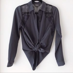 ICHI Stockholm Lace Detail Blouse NWOT